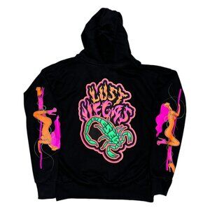 DIESEL 'Lust Vegas' Luxury Designer GLOW IN THE DARK UV Ink Hoodie Sweatshirt